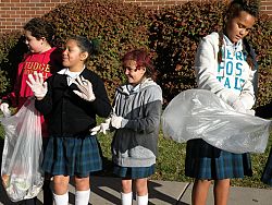 Kearns Saint Ann students are Halloween helpers