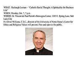 Hesburgh Lecture to examine Catholic Social Teaching in a business context