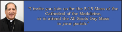 Bishop Solis' message for the feasts of All Saints and All Souls 2021