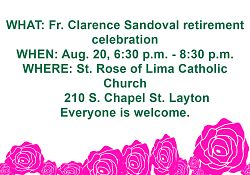 Three priests retire/Father Clarence Sandoval