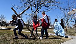 Living Stations of the Cross teach students the deeper meaning of Christ's Crucifixion