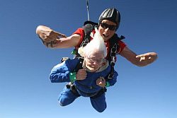 Woman takes a leap of faith and sky dives at 91