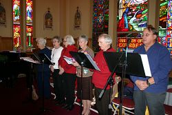 Our Lady of Lourdes Parish choir members are honored for their longevity in music ministry