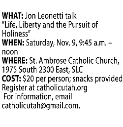 Jon Leonetti, Catholic radio host, to speak in Salt Lake City