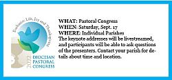 Pastoral Congress scheduled for Sept. 17