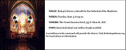 Bishops Dinner scheduled for Sept. 5
