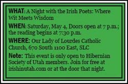 Our Lady of Lourdes Parish to host Irish poetry night