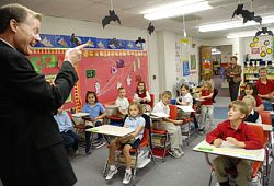 St. Marguerite School students welcome Bishop Wester