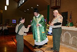 Five Boy Scouts receive the Thomas S. Monson Award