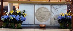 New furnishings incorporate Catholic symbols
