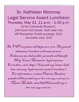 Inaugural Sr. Kathleen Moroney Legal Service Award Luncheon is May 31