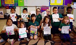 Holy Spirit art transforms Our Lady of Lourdes School hallways