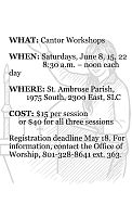 Cantor workshop series to offer multiple resources