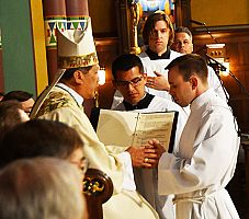 Bishop Solis ordains transitional deacon