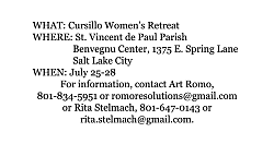 Cursillo movement offers men's, women's retreats
