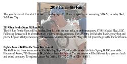Fair, fun run, golf tourney to benefit Carmelites 
