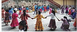 Young adult from local parish collecting donations for indigenous boarding-school children in Mexico