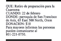 Parroquia ofrece taller y retiros