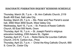 Inquiry sessions beginning for new class of deacons in the diocese