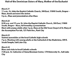 Dominican sisters will speak about vocations during their visit to diocese