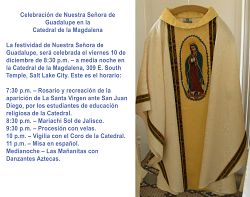 La Catedral de la Magdalena celebrará el Día de Nuestra Seora de Guadalupe con nuevas vestimentas
