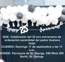 El padre Vidal celebra su 25 avo aniversario de ordenación sacerdotal