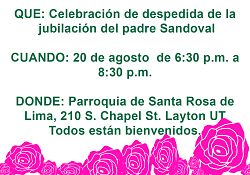 Celebran Jubilación/El padre Clarence Sandoval se jubila dejando un gran ejemplo de cuidado pastoral 