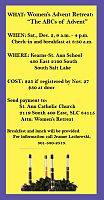Womens retreat at St. Ann Parish will explore The ABCs of Advent to help prepare for Christmas
