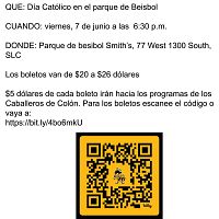 Día Católico en el estadio de Beisbol