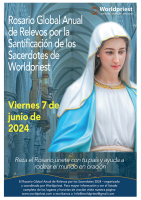 Invita a participar en Rosario global anual de relevos para la santificación de los sacerdotes
