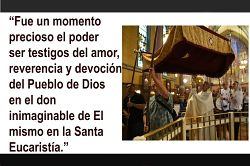 Reflexión del Obispo Solis sobre la procesión y Peregrinaje Eucarístico Nacional