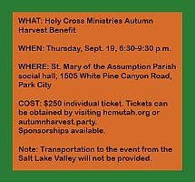 Autumn Harvest fundraiser will help provide funds for Holy Cross Ministries to serve those in need