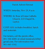St. Rose of Lima to host parish Advent retreat
