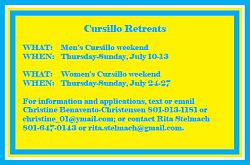 Mens and womens Cursillo weekends set for July