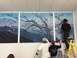 Students' mural brightens homeless resource center