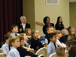 Cosgriff family members visit namesake school