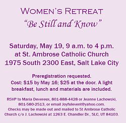 Retreat will encourage women to listen to God