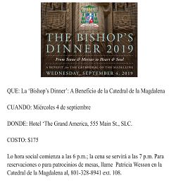 'Bishop's Dinner', nutriendo los corazones y  las almas