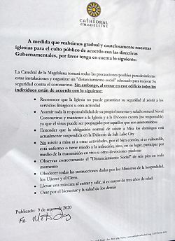 Iglesias publican Aviso para quienes asistan a Misa
