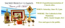 Touring relics exposition to visit cathedral