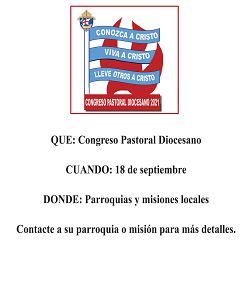 Los ponentes del Congreso Pastoral Diocesano se enfocarán en el ministerio de los laicos y en el liderazgo
