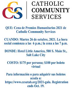 La cena de premios Humanitarios de CCS será en vivo, con la opción de verla desde casa