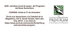 El Programa del Buen Samaritano lanza su solicitud anual de apoyo